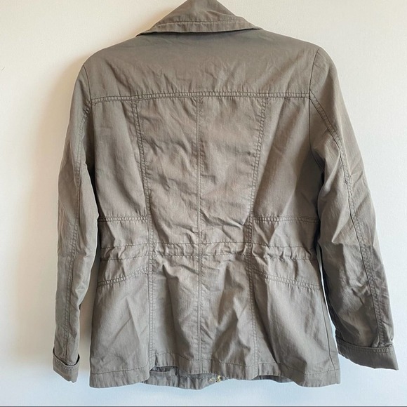 Cole Haan Olive Green Fatigue Utility Jacket Gold with Accents Size Medium - Picture 8 of 13